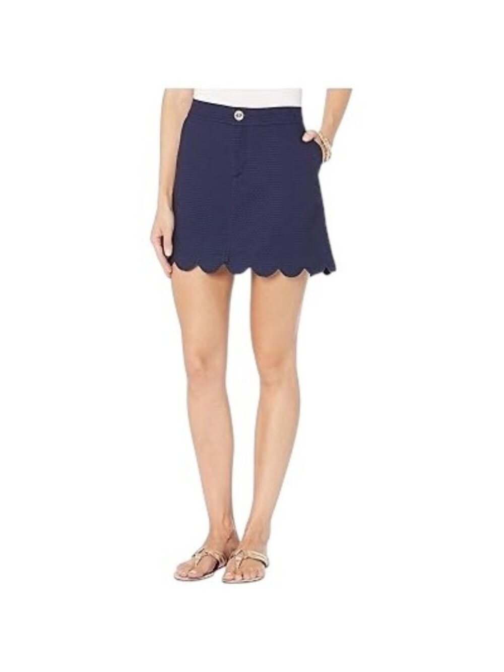 Lilly Pulitzer Navy Scalloped Hem Golf Skort